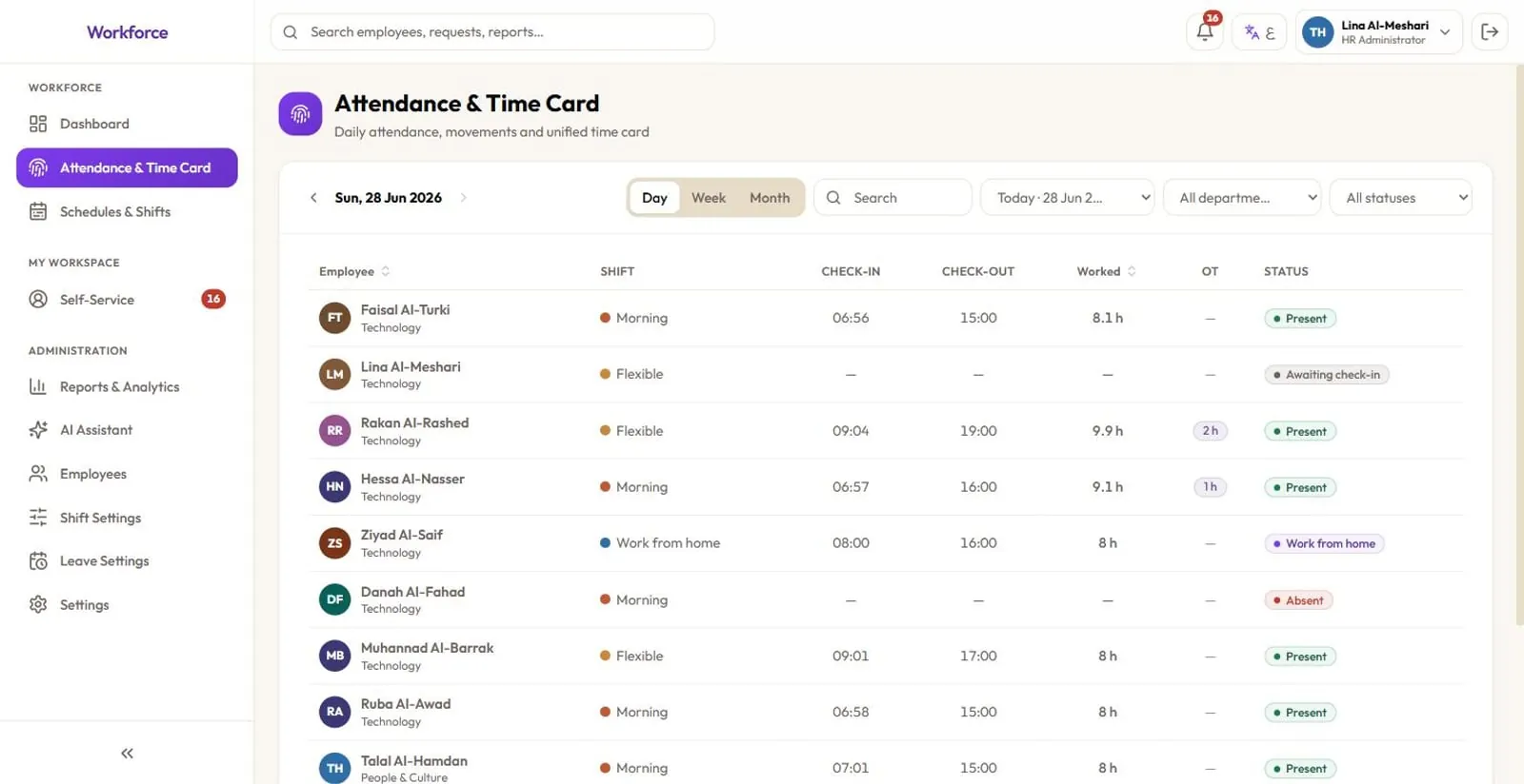 Solvait time and attendance: daily attendance and unified time card